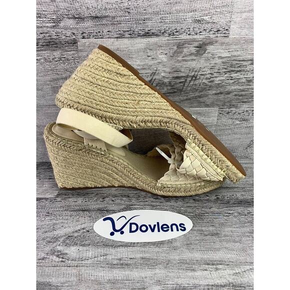 Splendid Womens Woven Espadrille Wedge Sandals Size 9.5 Beige - Picture 4 of 5